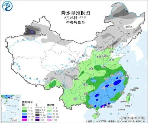 25日起两轮大范围雨雪将至，南方进入多雨模式