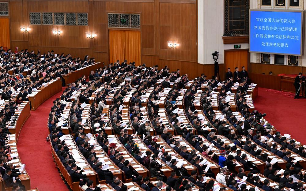 十四届全国人大四次会议举行第二次全体会议