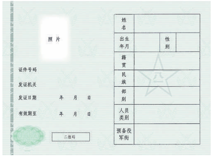 《中国人民解放军预备役人员证》已正式制发启用！