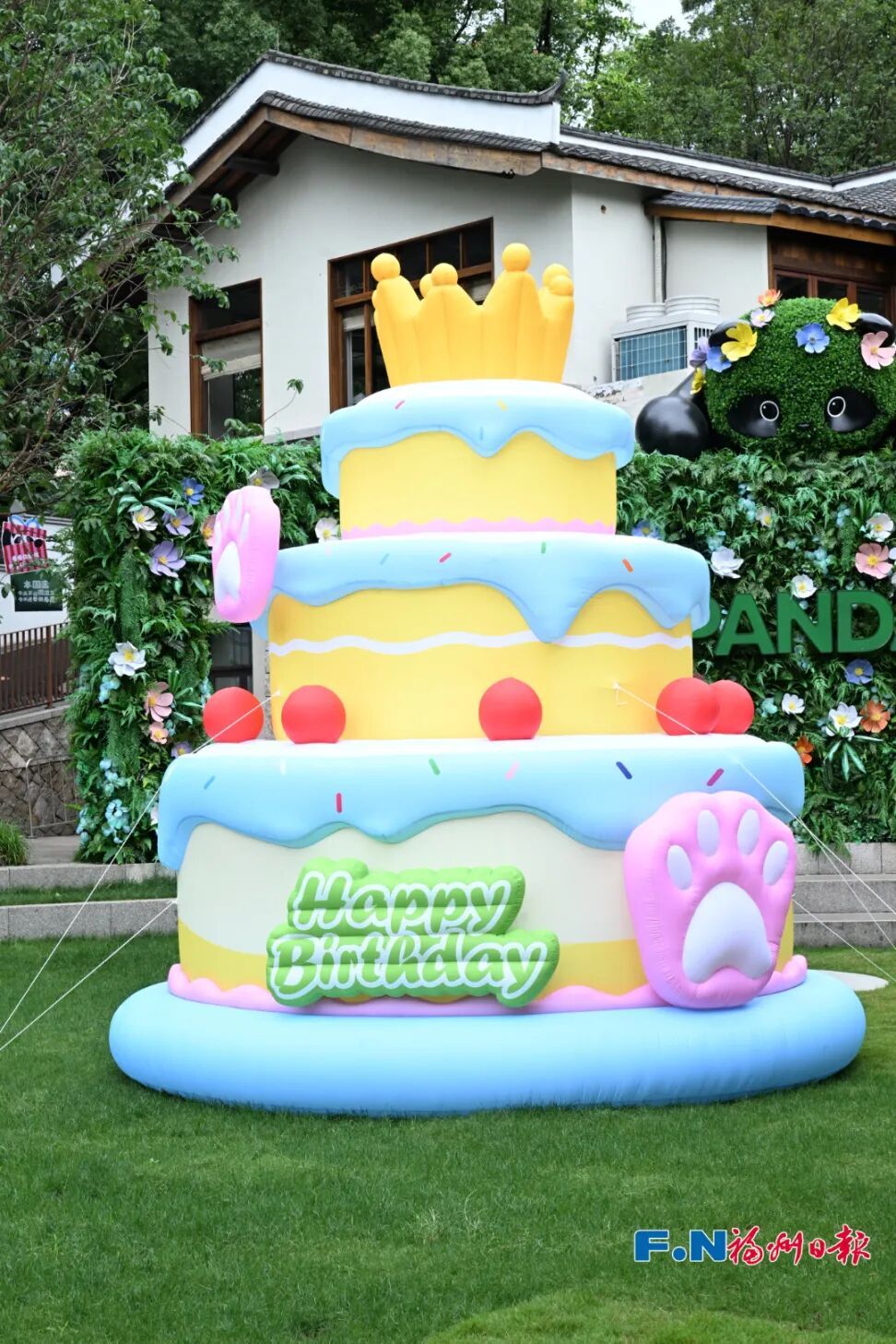 福州大熊猫和小朋友一起过生日啦！