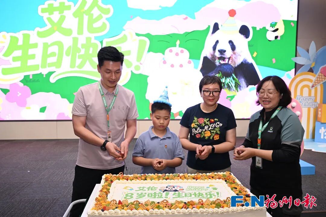福州大熊猫和小朋友一起过生日啦！