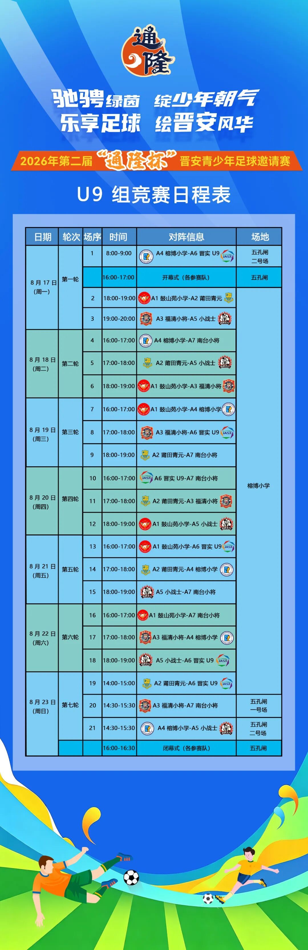 2026年第二届 “通隆杯” 晋安青少年足球邀请赛8月17日燃情揭幕 2026年第二届 “通隆杯” 晋安青少年足球邀请赛8月17日燃情揭幕