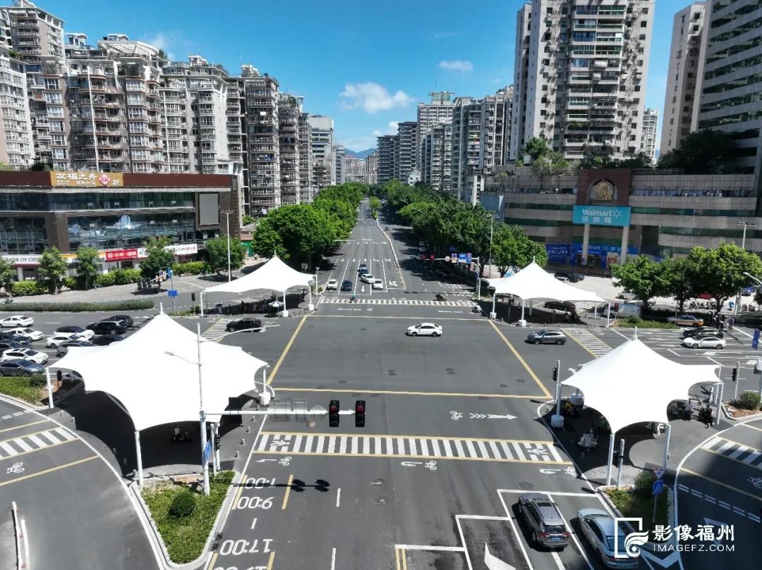 福州新添“白色巨伞”！遮阳又挡雨